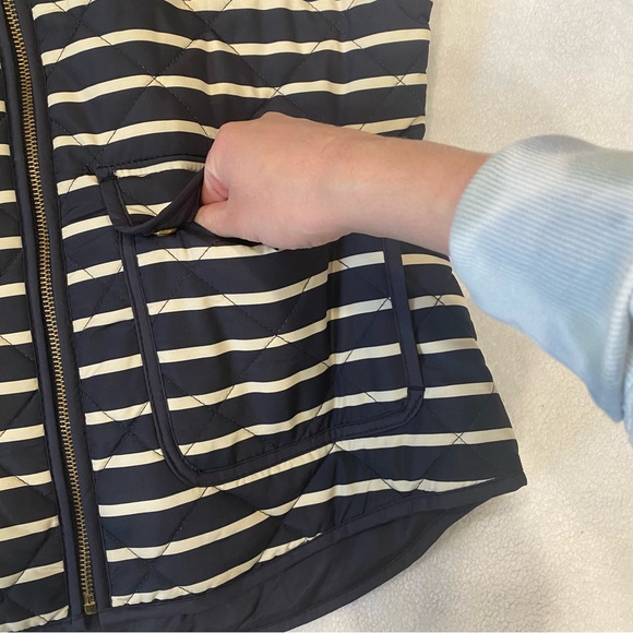 Navy Blue & Cream Striped Vest - Picture 2 of 4